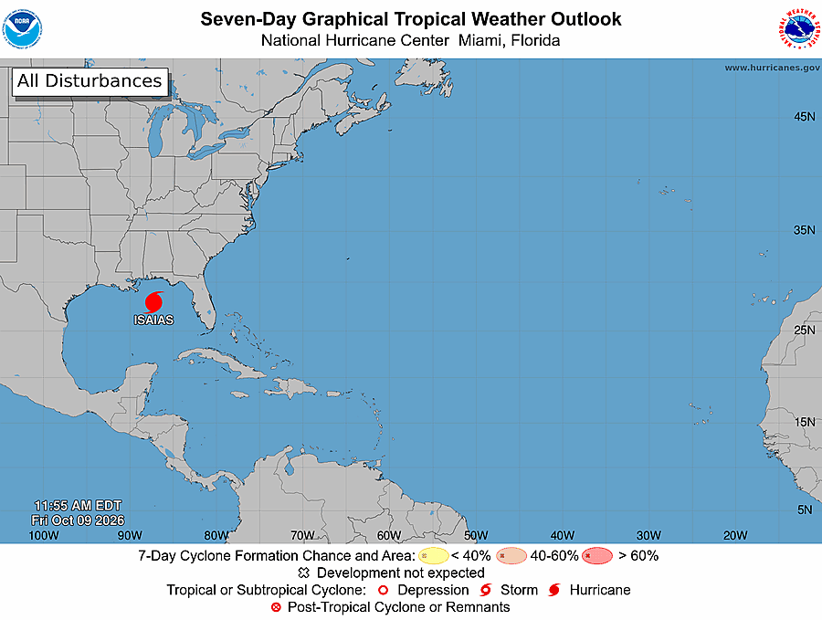 NHC Atlantic 7-day tropical weather outlook